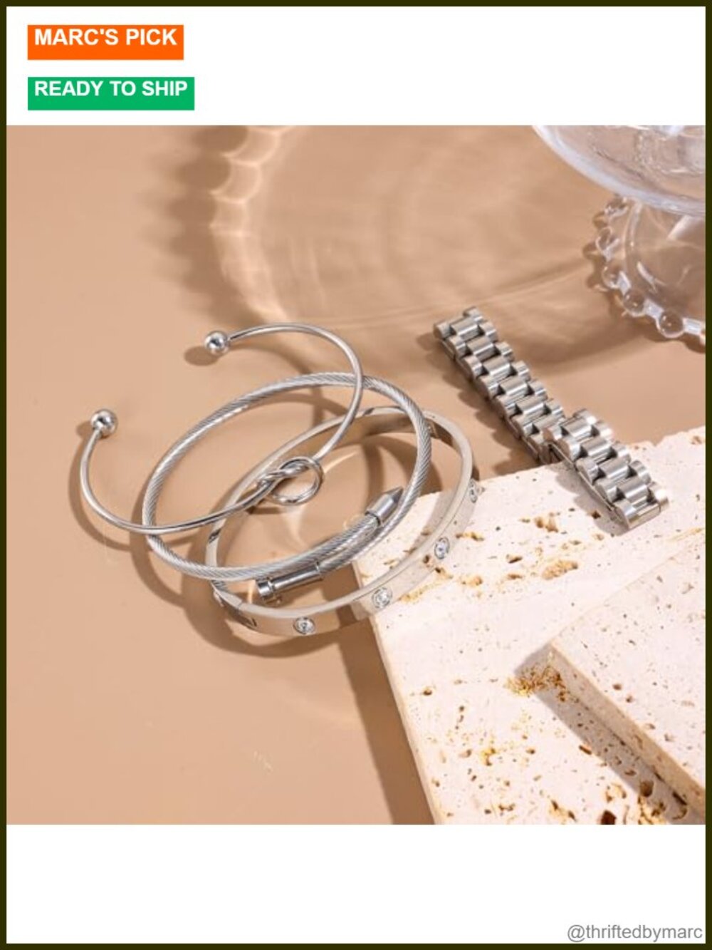 Gold Plated CZ Bangle Bracelet Stackable Tennis Bracelet Gift for Her - Picture 4 of 5